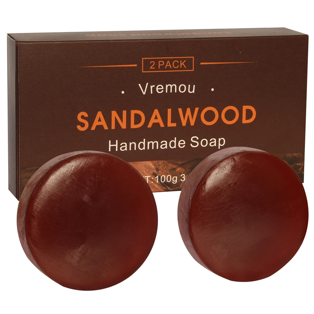Sandalwood Soap - 2 Pack, Agarwood Soap - 2 Pack, Gentle Cleansing Handmade Soap, Plant Essential Oil Fragrance Body Soap