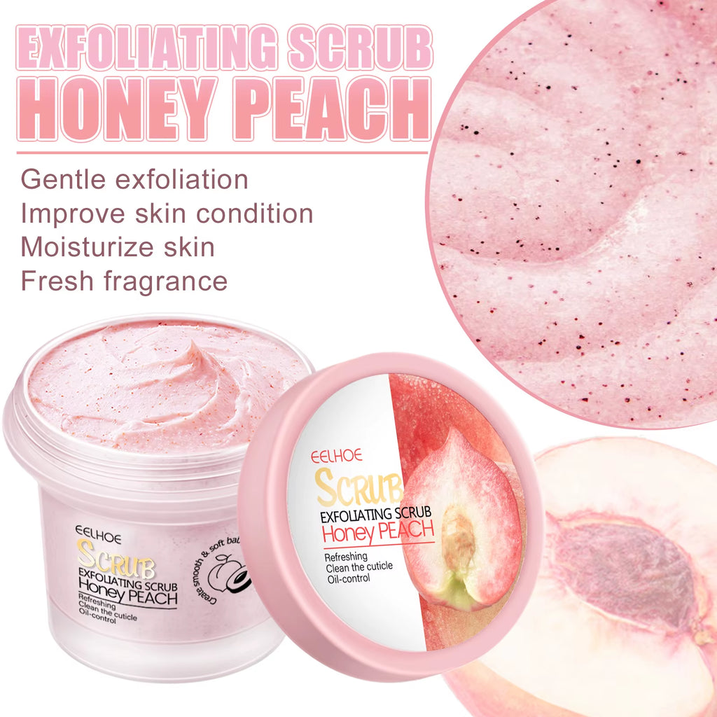 Peach Exfoliating Scrub Moisturizing Brighten Body Gel Deep Cleaning Whitening Exfoliating Pore Clean Skin Spa Scrub 100G