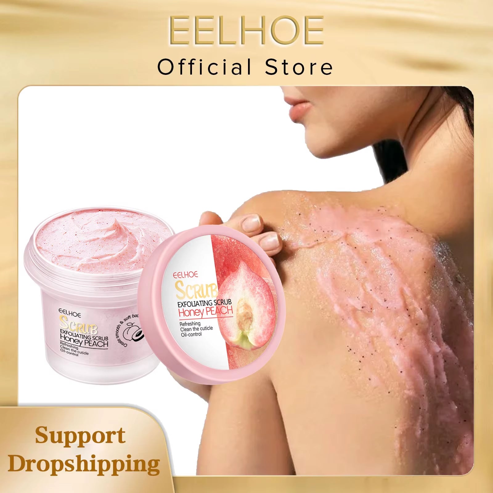 Peach Exfoliating Scrub Moisturizing Brighten Body Gel Deep Cleaning Whitening Exfoliating Pore Clean Skin Spa Scrub 100G
