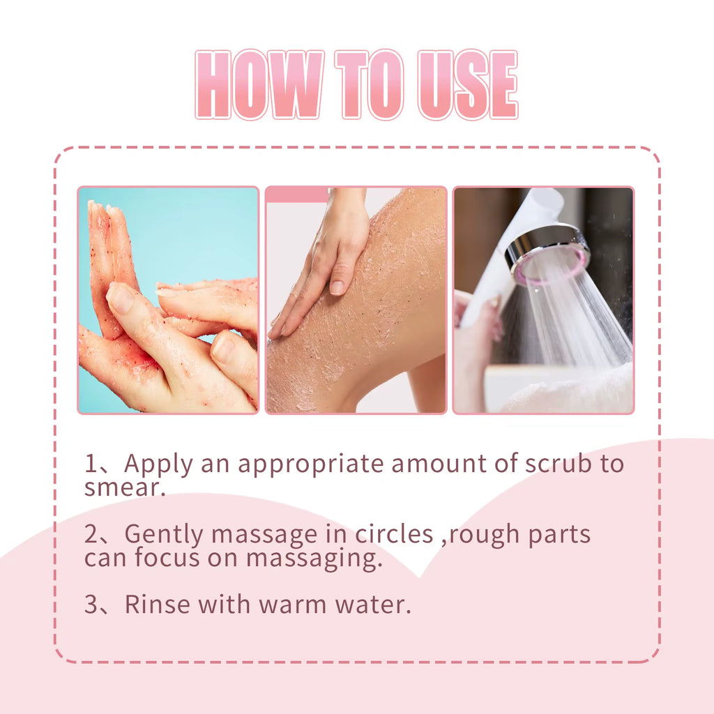 Peach Exfoliating Scrub Moisturizing Brighten Body Gel Deep Cleaning Whitening Exfoliating Pore Clean Skin Spa Scrub 100G