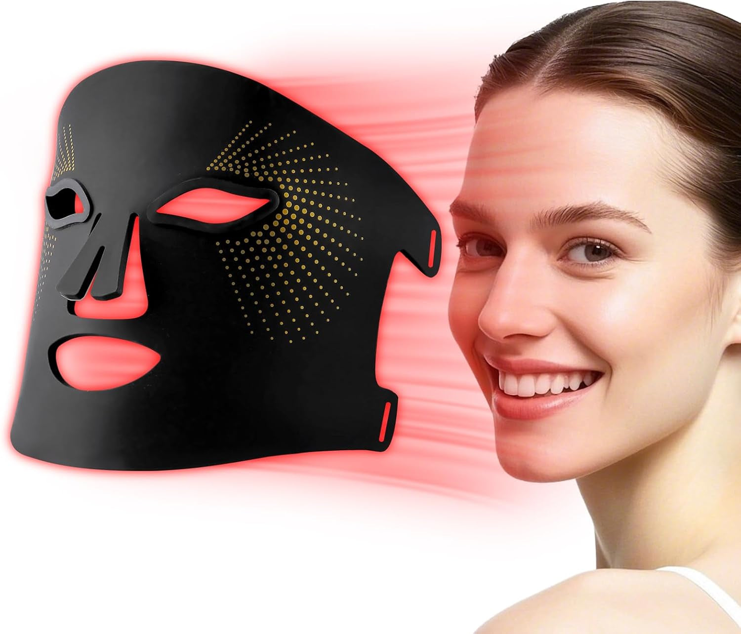 Red Light Therapy for Face, Red Light Therapy Mask, 7 Colors LED Facial Mask for Wrinkle Remove & anti Aging, Skin Care Home Use, Black (Upgraded Version)