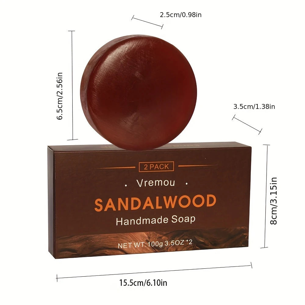 Sandalwood Soap - 2 Pack, Agarwood Soap - 2 Pack, Gentle Cleansing Handmade Soap, Plant Essential Oil Fragrance Body Soap